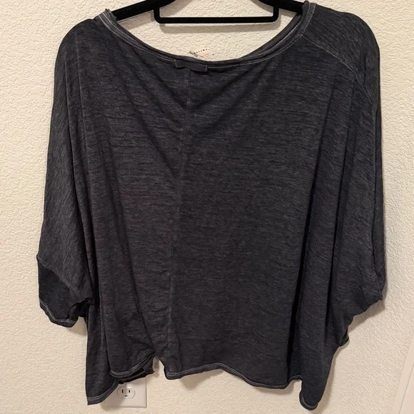 Free People Movement Charcoal Gray Women's Relaxed Blouse - Picture 3 of 3
